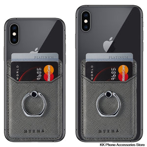 Universal Adhesive Back Stand Sticker For Samsung A50 A70 S10 Plus Wallet Purse Credit Card Holder With Finger Ring For iPhone X