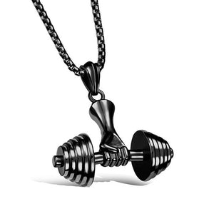 Unique Rock Dumbbell Pendant Necklaces  | Hiphop  Men and Women Jewelry