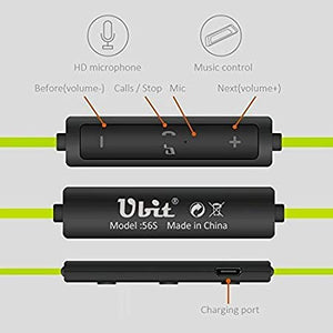 Roll over image to zoom in UBIT 56S Sports Bluetooth Earphone Stereo Earbuds BASS MIC in-Ear for iPhone 6 Samsung Phone (Black)