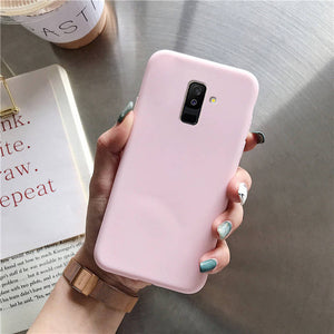 candy color silicone mobile phone case on for samsung galaxy a8 a6 plus j8 j6 j4 plus j2 core 2018 soft tpu back cover coque