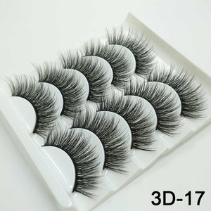 Mink Eyelashes HandMade Makeup 3D Mink Lashes Natural False Eyelashes Long Eyelashes Extension 5 Pairs Faux Fake Lashes
