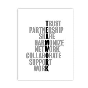 TeamWork Motivational Quotes Canvas Art Office Poster
