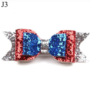 Adorable Glitter Hair Bow Hairpins for Baby Girl