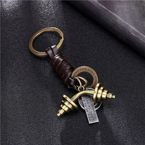 Trinket Charm Barbell Dumbbell Keychain