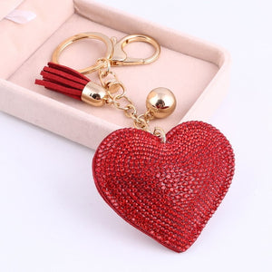 ZOSH Heart Keychain Leather Tassel Gold Key Holder Metal Crystal Key Chain Keyring Charm Bag Auto Pendant Gift Wholesale Price