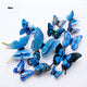 New style 12Pcs Double layer 3D Butterfly Wall Sticker on the wall Home Decor Butterflies for decoration Magnet Fridge stickers