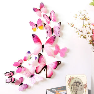 Butterflies Wall Sticker , 3D Butterfly PVC Wallpaper for living room