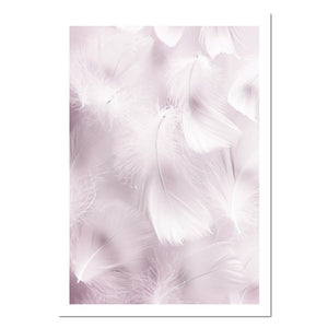 NICOLESHENTING Motivational Flower Feather Wall Canvas Art