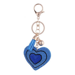 ZOSH Heart Keychain Leather Tassel Gold Key Holder Metal Crystal Key Chain Keyring Charm Bag Auto Pendant Gift Wholesale Price