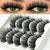 Mink Hair Eyelashes - Natural Cross Eyelashes Eye Lashes Extension 5pcs/set
