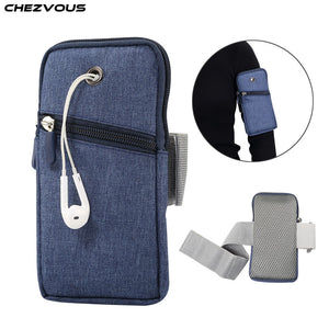 CHEZVOUS Sport Cell Phone Bag Case for iPhone X XS XR XS max Cowboy Cloth Universal Running Phone Pouch for iPhone 7 8 6 plus